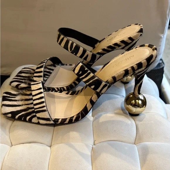 Arezzo Zebra Print Heels - Picture 2 of 8
